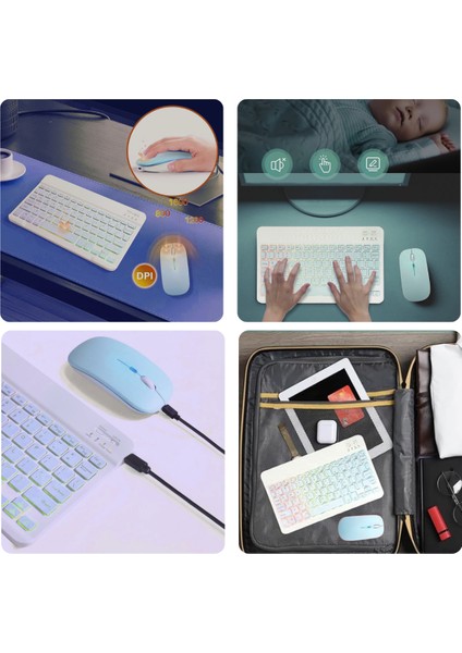 Bilgisayar için Yeşil Rgb Işıklı Klavye Mouse Seti modelleri