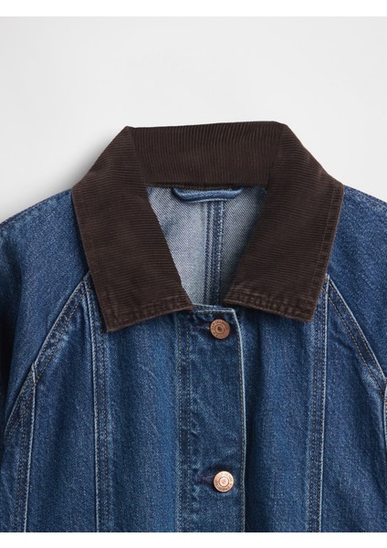 Kadın Lacivert Ultrasoft Denim Swing Chore Ceket modelleri