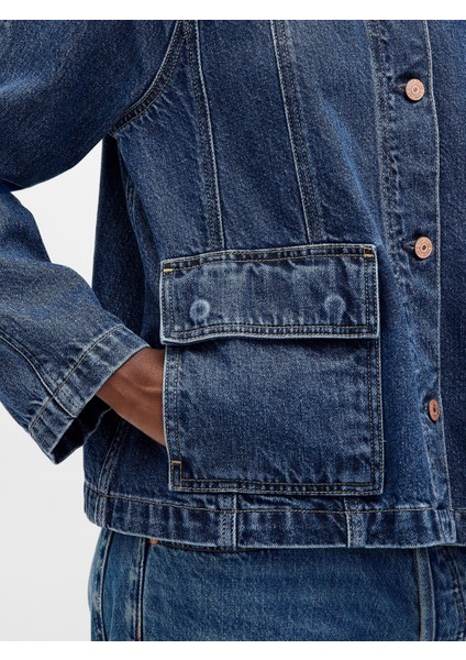 Kadın Lacivert Ultrasoft Denim Swing Chore Ceket fırsatları