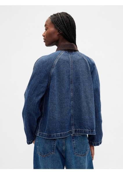 Kadın Lacivert Ultrasoft Denim Swing Chore Ceket indirimleri