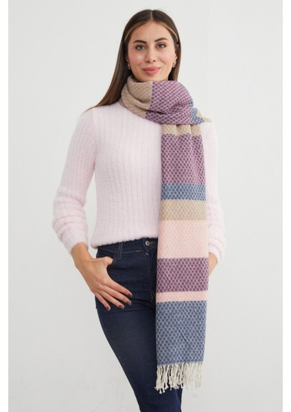 Renk Bloklu Petek Desenli Şal fırsatları