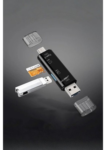 Cihazlar için 3hub UsbC-Otg Smart Card Reader Okuyucu
