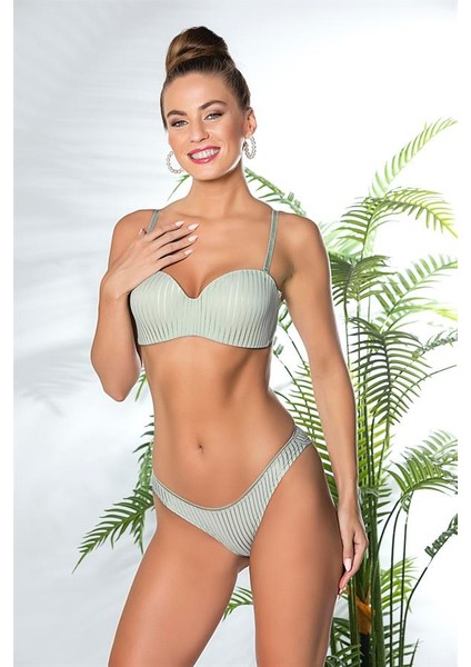 Shedo Straplez Lotus Sütyen ve Slip Külot Takım Mint Yeşili (MGP31761)