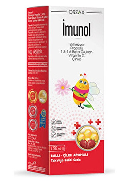 Ballı Çilek Aromalı Şurup 150 ml Ekinazya Propolis İçeren Takviye Edici Gıda fiyatları
