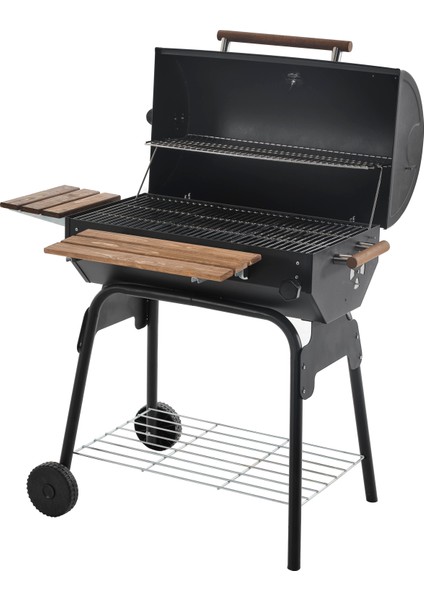 Grillord‑75 Kömürlü Barbekü (2 Adet Döküm Izgaralı) + Hediye Seti (Önlük + Kılıf + 2×2 kg Kömür)