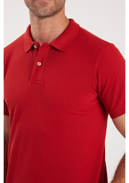 Erkek Slim Fit Dar Kesim Pamuklu Yumuşak Dokulu Serin Tutan Kumaş Düz Pike Bordo Polo Yaka Tişört modelleri