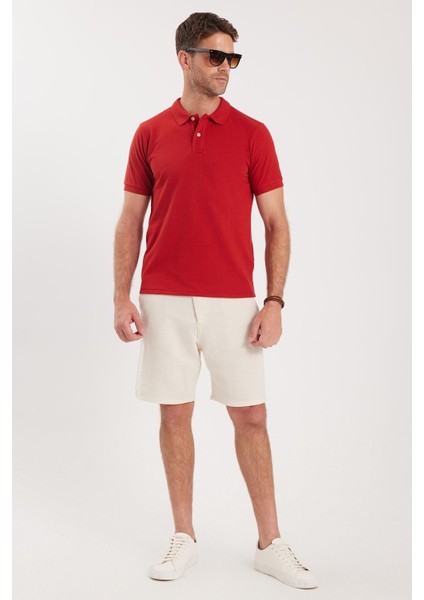 Erkek Slim Fit Dar Kesim Pamuklu Yumuşak Dokulu Serin Tutan Kumaş Düz Pike Bordo Polo Yaka Tişört fırsatları