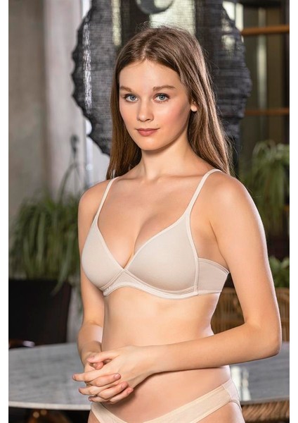 Shedo Günlük Kullanıma Uygun Pamuklu Üçgen Sütyen Ten (MGP1960)