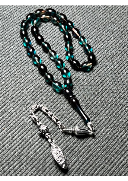 Püsküllü Sıkma Kehribar Beyzi Model Tesbih