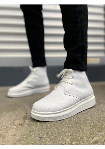 JET-207 Oslo Bağcıklı Ortopedik Taban Cilt Erkek Spor Bot CBT - Beyaz fiyatları