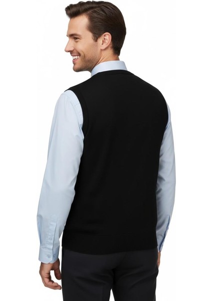 Erkek Düğmeli Yelek Cepli Çelik Örgü Klasik Kalıp 5215L BGL-ST04847 modelleri