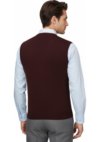 Erkek Düğmeli Yelek Cepli Çelik Örgü Klasik Kalıp 5215L BGL-ST04847 modelleri