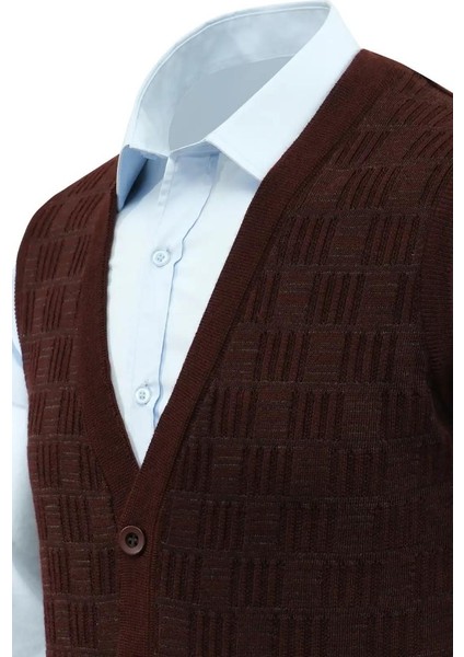 Erkek Düğmeli Yelek Cepli Çelik Örgü Klasik Kalıp 5215L BGL-ST04847 fırsatları