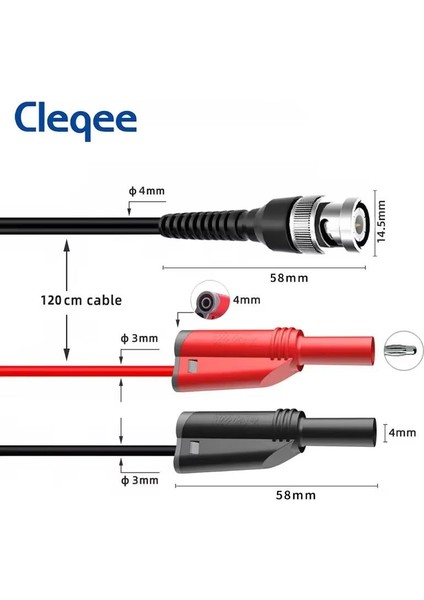 P1010 180 Derece Test Probu Bnc/ Kırmızı-Siyah Korumalı Banan 1,2mt Kablo modelleri