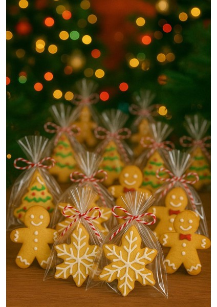 Yılbaşı Temalı Zencefilli Kurabiye Seti – El Yapımı Süslemeli Noel Kurabiyeleri – 15 Adet
