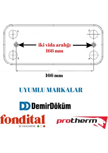 Plakalı Eşanjör 12 Plaka 166 mm Demirdöküm modelleri