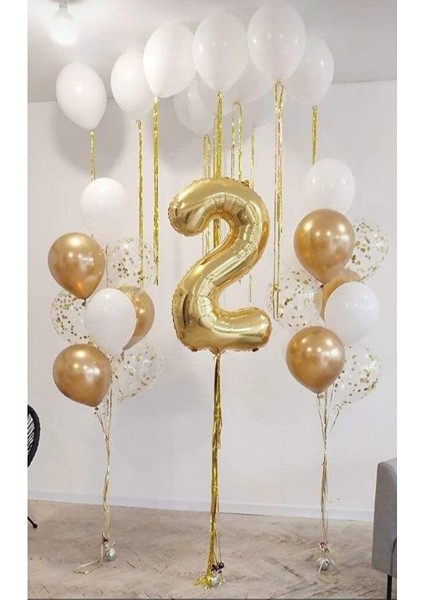 2 Yaş Doğum Günü Konsepti - Gold Renk