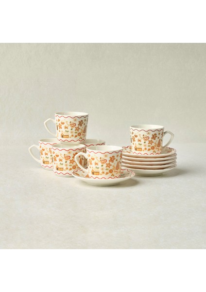 New Year Yılbaşı Gingerbread 6 Kişilik Kahve Fincan Takımı 80 ml fiyatları