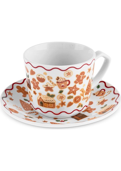 New Year Yılbaşı Gingerbread 6 Kişilik Kahve Fincan Takımı 80 ml modelleri