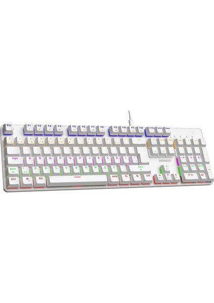 Kb-Mekanik 1 Lumos USB Aydınlatmalı Full Anti-Ghosting Mekanik Gaming Oyuncu Klavye (Beyaz (Red Switch)