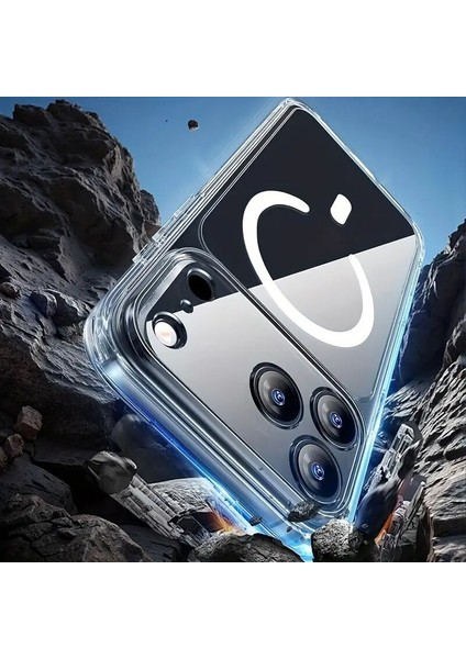 Apple iPhone 17 Pro Uyumlu Kılıf Zebana Sararmaz Clearmag Kılıf (M-Safe Uyumlu) Şeffaf modelleri