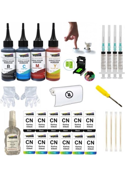 Canon E404 Uyumlu Yazıcı Kartuş Dolum Seti 4X100ML