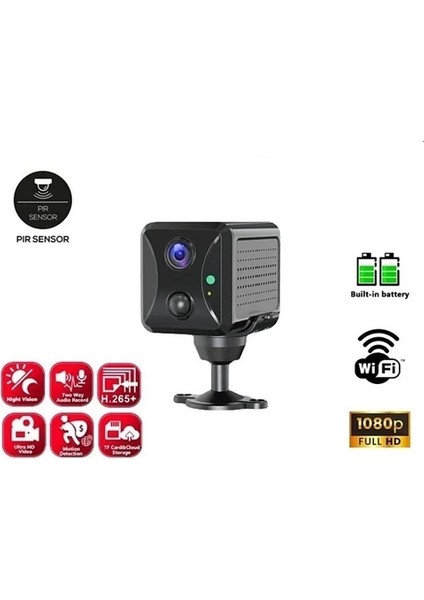 Mini Pır Sensörlü Algılamalı Sesli Konuşmalı 1080P Hd Kablosuz Kamera ( Lisinya )