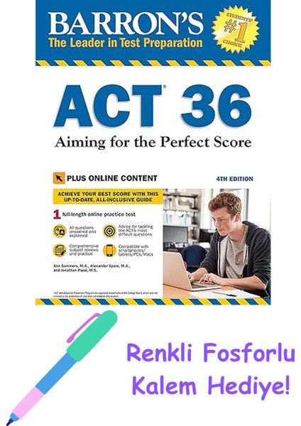 Act 36: Aiming For The Perfect Score W/1 Online Test: With Bonus Online Tests + Fosforlu Kalem Hediye