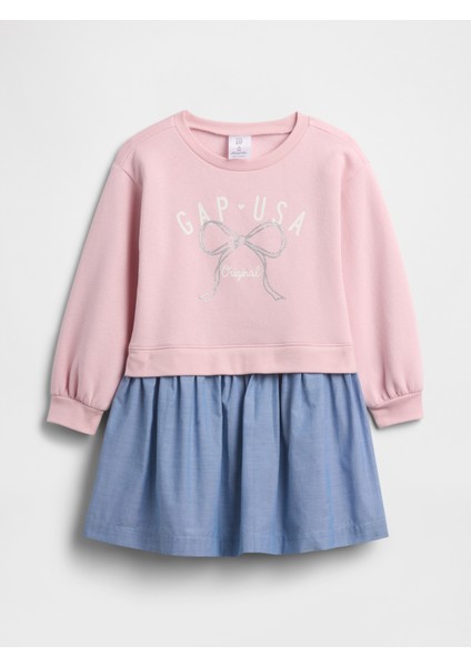 Kız Bebek Pembe Gap Sweatshirt Elbise