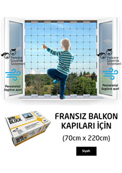 Çocuk Pencere Çelik Güvenlik Ağı Güvenli Kullanım İçin 70x220 cm Fransız Balkon Kapısı