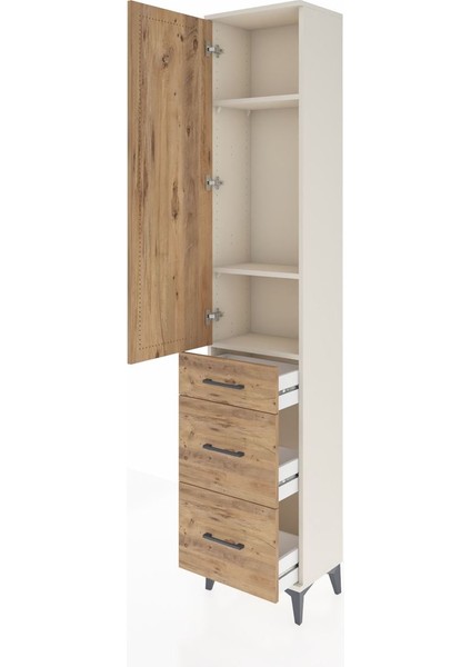Arges Dolap 3 Raflı 3 Çekmeceli Tek Kapaklı 44X30X221 Aytaşı-Çam fırsatları