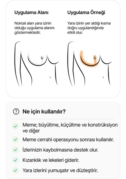 Silikon Skar Mastopeksi Meme Küçültme Dikleştirme Ameliyat Izi Tedavisi Anchor 2'li fiyatları
