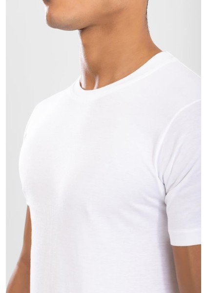 Erkek Sıfır Yaka Pamuklu Fanila Tişört Beyaz fiyatları