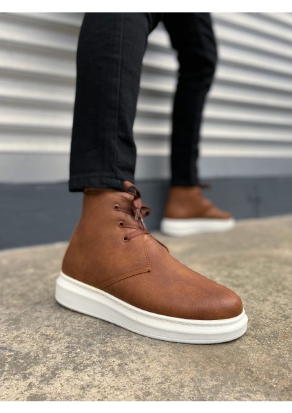 JET-207 Oslo Bağcıklı Ortopedik Taban Cilt Erkek Spor Bot CBT - Taba