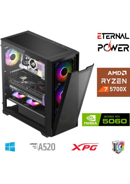 E.power Ryzen 7 5700X 32G Ddr4 1tb M.2 RTX5060 A520 M650W