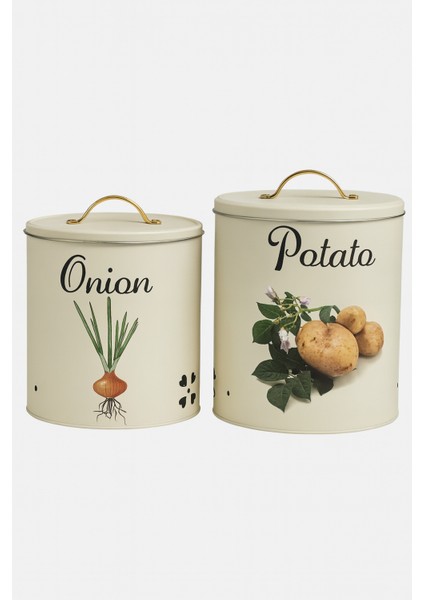 Pat. Soğan Kovası DC-6755 Metal Krem Standsız modelleri