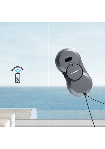 PSH22 Cam Temizleme Robotu Ultrasonik Su Spreyli Akıllı Navigasyonlu Uzaktan Kumandalı indirimleri