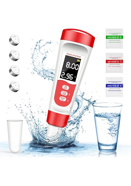 Ph iletkenlik ppm sıcaklık su analiz cihazı