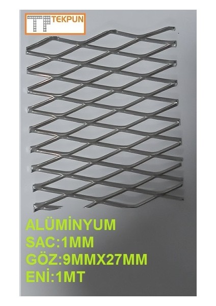 Alüminyum Perfore Sac Kalınlık:1mm GÖZ:9MMX27MM EBAT:1MTX1MT