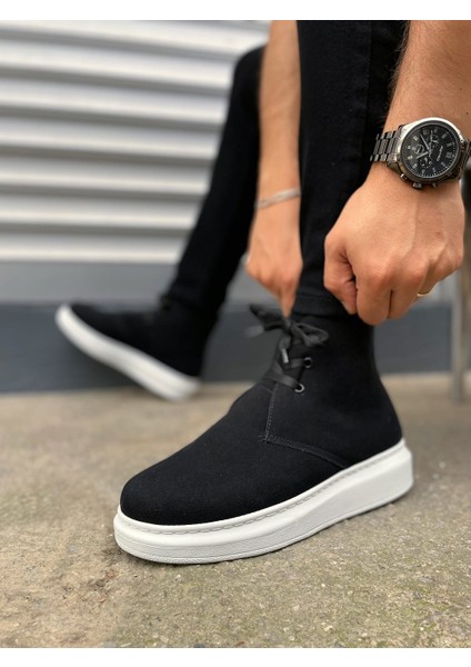 JET-207 Oslo Bağcıklı Ortopedik Taban Süet Erkek Spor Bot Sbt - Siyah modelleri
