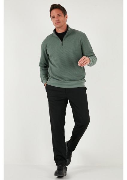 Pamuklu Regular Fit Yarım Fermuarlı Dik Yaka Sweat Erkek Sweat 5905716 fiyatları