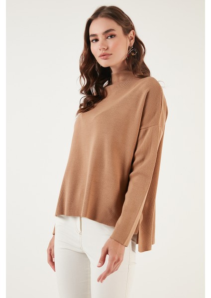 Pamuklu Arkası Uzun Dik Yaka 2'li Paket Triko Kazak Bayan Kazak 4615002S2 fiyatları