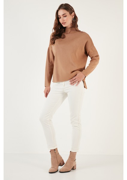 Pamuklu Arkası Uzun Dik Yaka 2'li Paket Triko Kazak Bayan Kazak 4615002S2 fırsatları