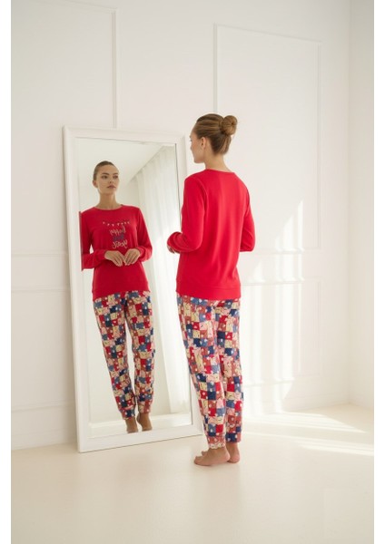 Kadın Bisiklet Yaka Düğmesiz Bilekler Lastikli/jogger Yumuşak Termal Kışlık Pijama Takımı fırsatları