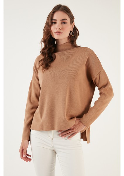 Pamuklu Arkası Uzun Dik Yaka 2'li Paket Triko Kazak Bayan Kazak 4615002S2 modelleri