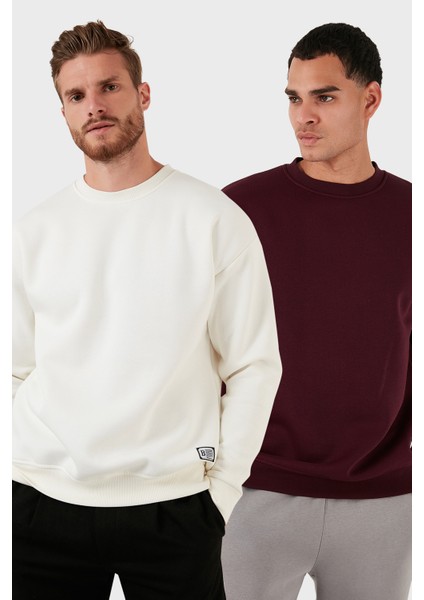 Regular Fit Bisiklet Yaka Şardonlu 2'li Paket Sweat Erkek Sweat 5905255S2