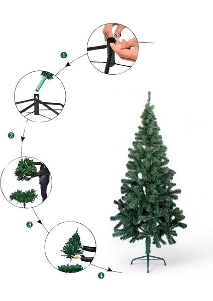 Yılbaşı Çam Ağacı | 240 cm 770 Dal Lüks Çam Ağacı I | Metal Ayaklı Gür Dallı Noel Ağacı indirimleri
