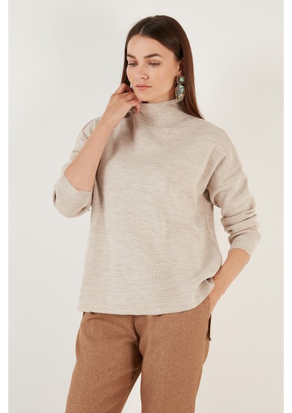 Pamuklu Arkası Uzun Dik Yaka 2'li Paket Triko Kazak Bayan Kazak 4615002S2 fiyatları