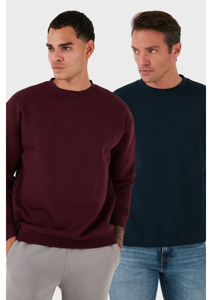 Regular Fit Bisiklet Yaka Şardonlu 2'li Paket Sweat Erkek Sweat 5905255S2