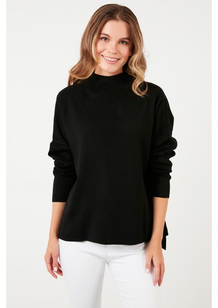 Pamuklu Arkası Uzun Dik Yaka 2'li Paket Triko Kazak Bayan Kazak 4615002S2 modelleri